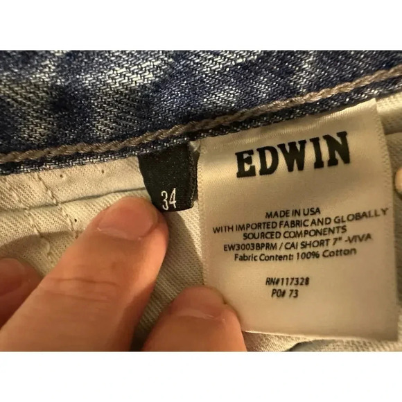 NWT Edwin Denim 7” CAI Short In Color Viva | Size 34 - Picture 8 of 9